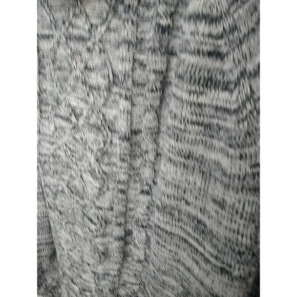 Jason Maxwell Woman M Sweater Grey White Heathered Cable Knit Long Sleeve Curved - Picture 5 of 12